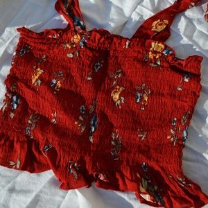 Kendall & Kylie Red Floral Tank Top